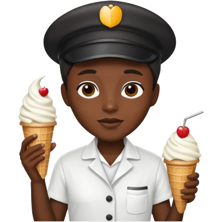 Ice Cream Vendor black  emoji