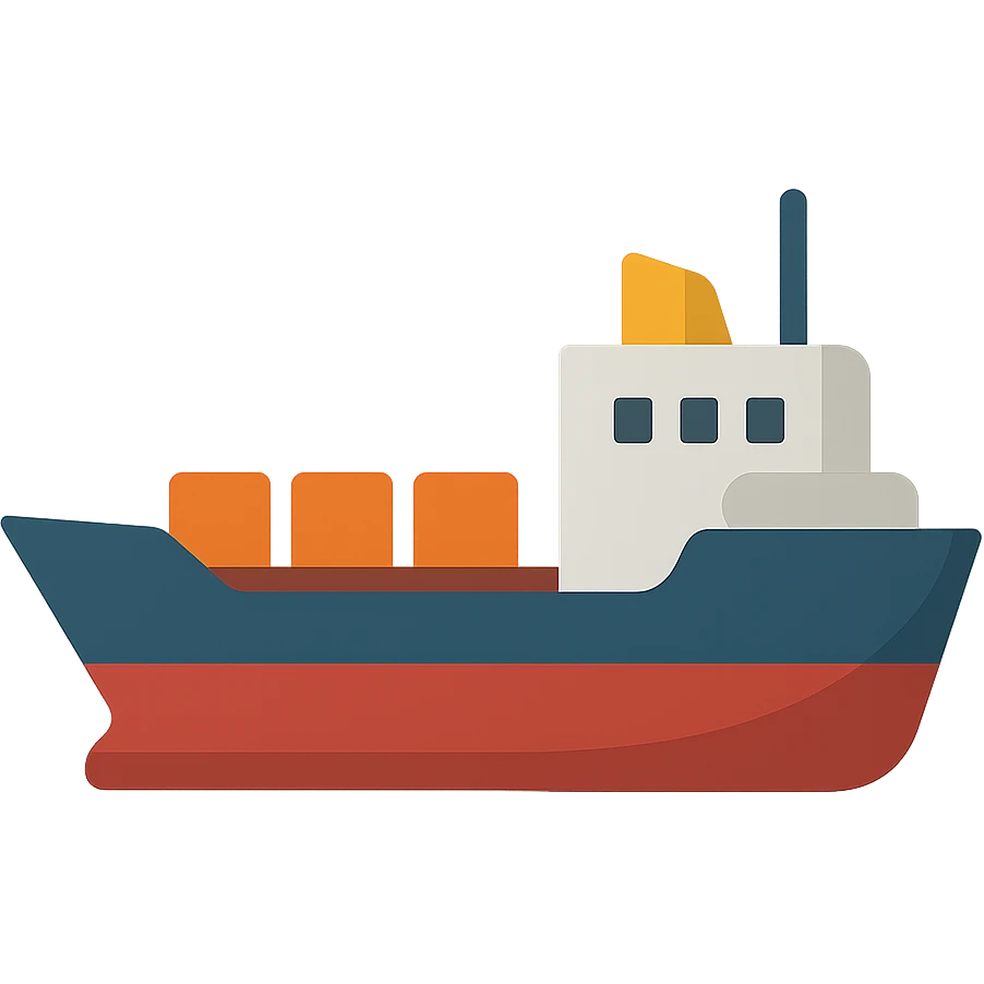 Flat design style ship emoji