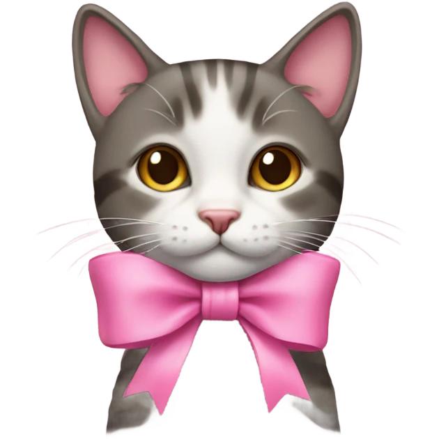Cat with pink bow emoji