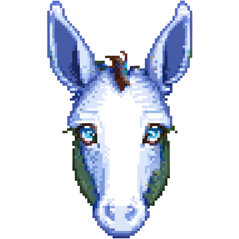 a donkey with its left eye pointed to the left and right eye pointed to the right emoji