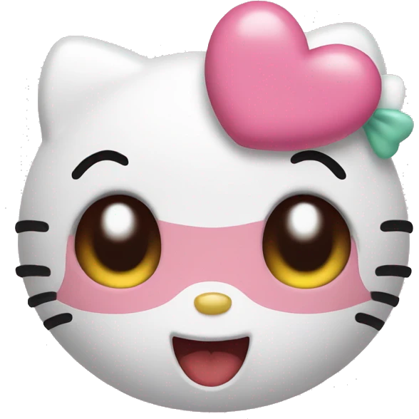 hello kitty with heart emoji