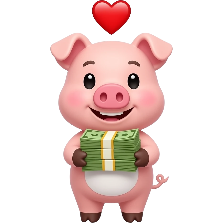 money pig love emoji