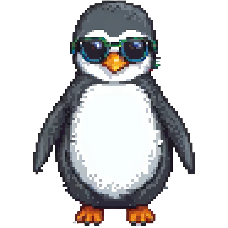 penguin wearing black sunglasses emoji