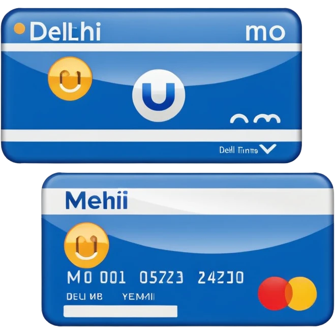 generate an ios genmoji of  a DELHI metro card emoji