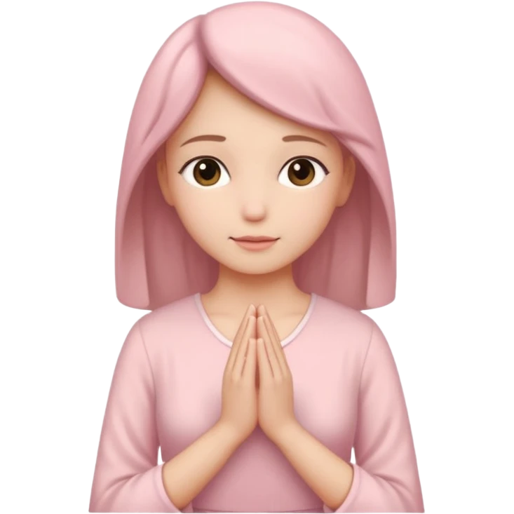 pray hands soft pink dress emoji