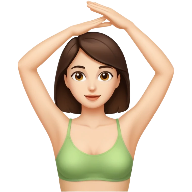 Brunette female with 32gs armpit waxing emoji