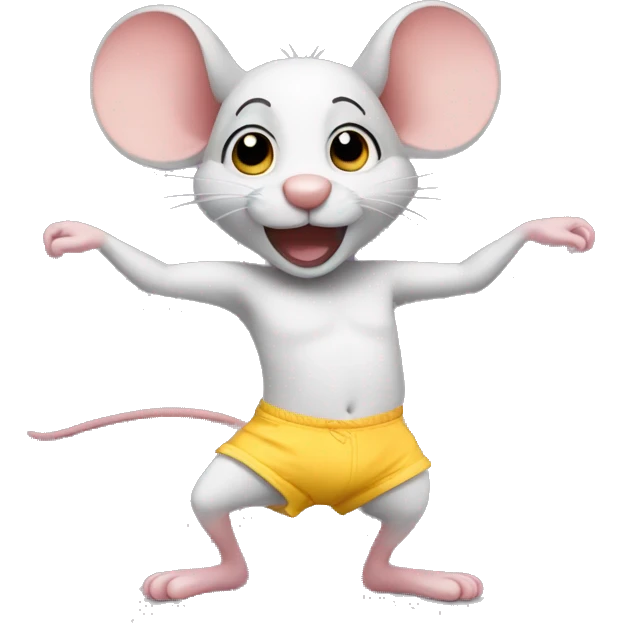 mouse in underwear dancing emoji