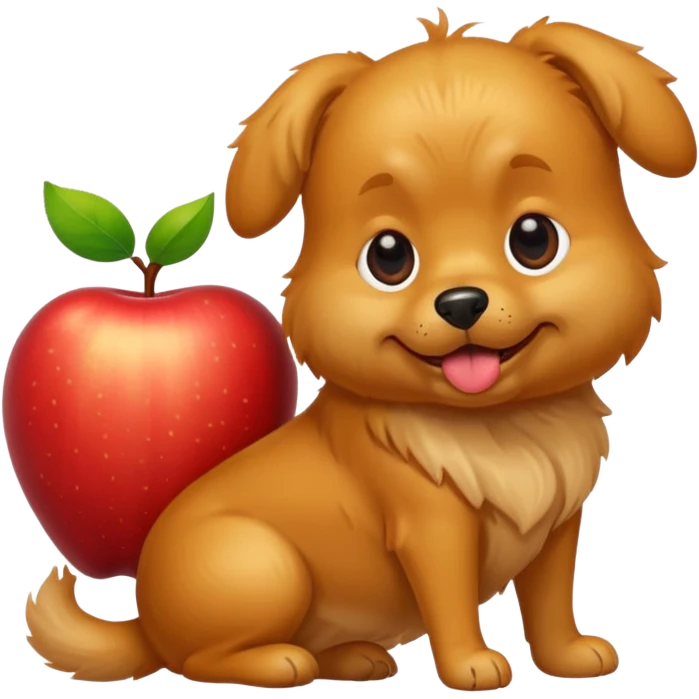 dog pooping apple style emoji emoji