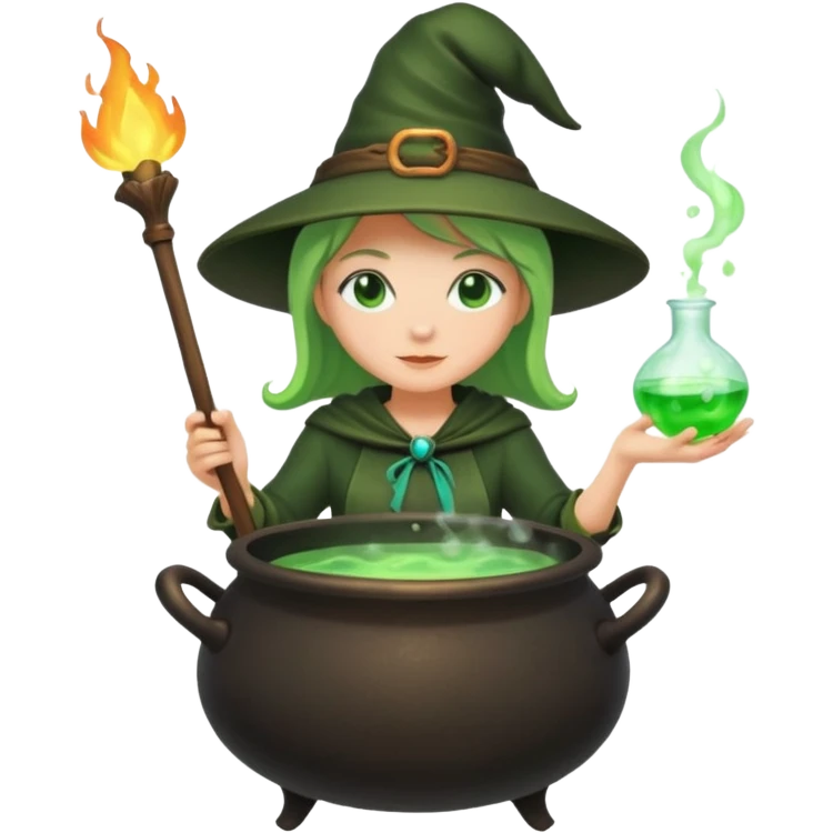 green witch cooking potion emoji