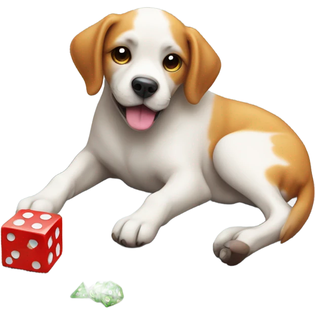 Dog with dice emoji