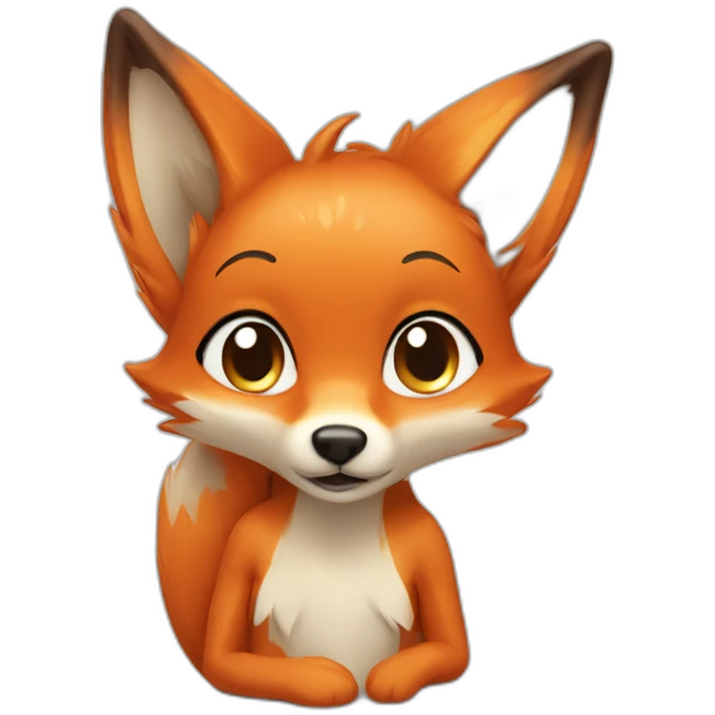 anthropomorphic naturist fox embarrassed emoji