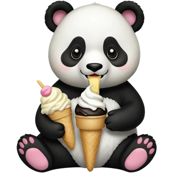 Panda eating ice cream emoji