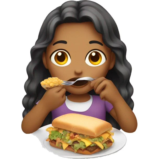 Girl eating  emoji