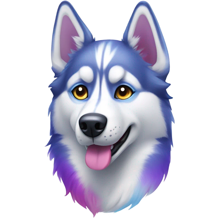 colorful husky  emoji