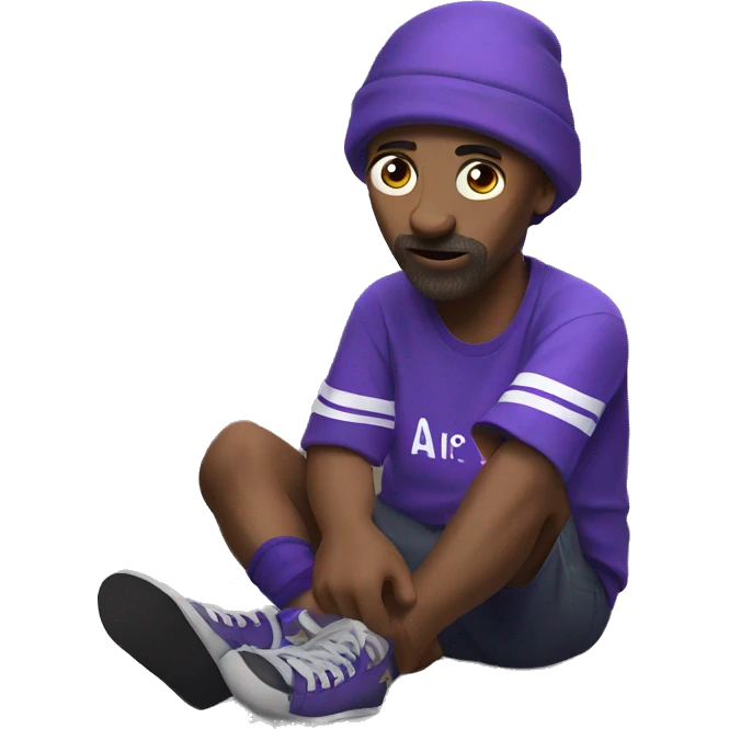 homeless with a shirt of Anderlecht emoji