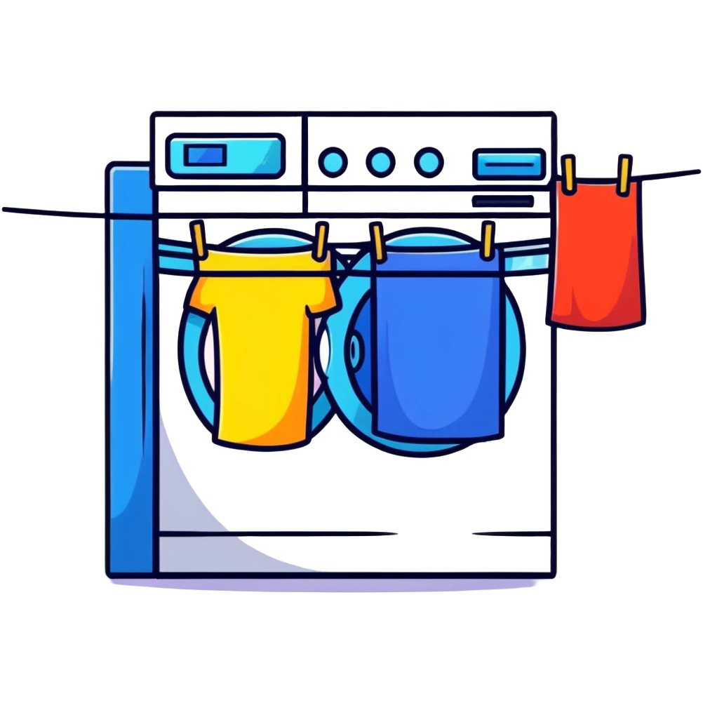 colorful laundry hanging on a line blowing in a summer breeze emoji