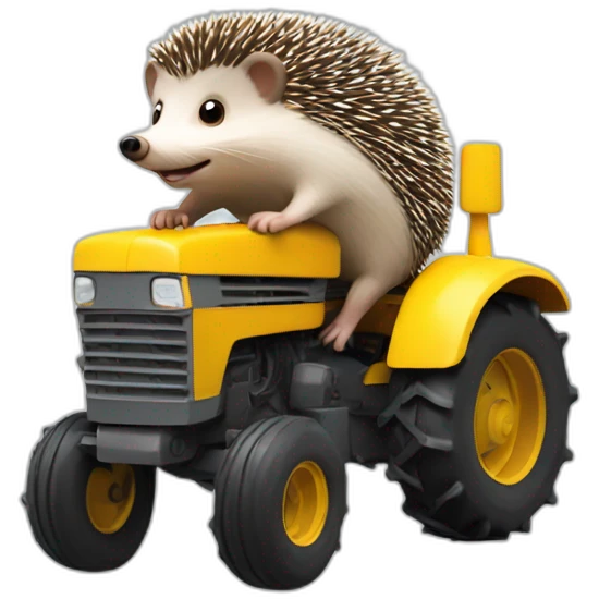 hedgehog on a tractor emoji