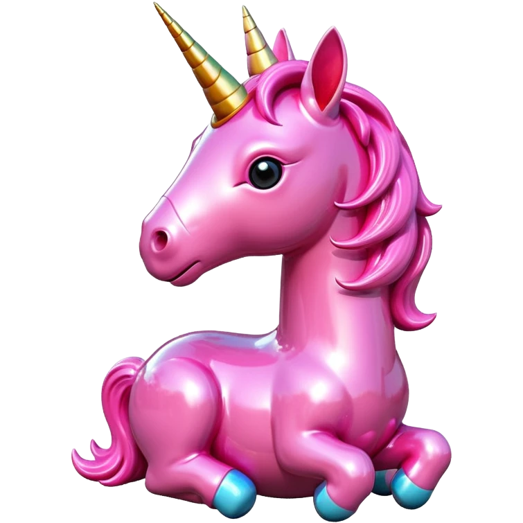   jeff koons style art pink baby unicorn sculpture  emoji