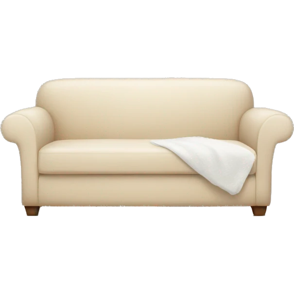 beige couch with white blanket emoji
