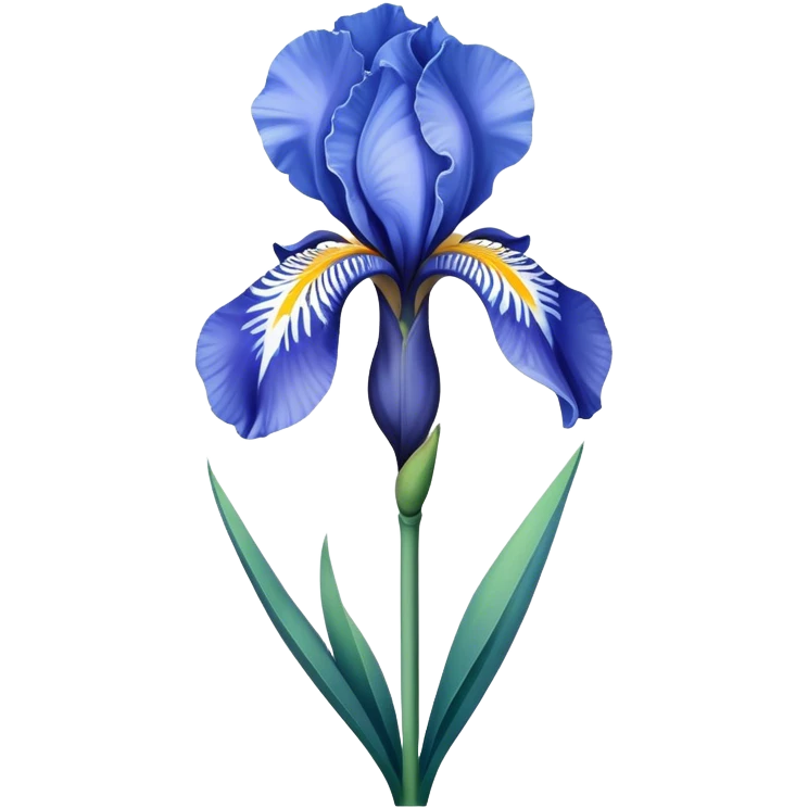 single Sky Blue Iris, straight stem emoji