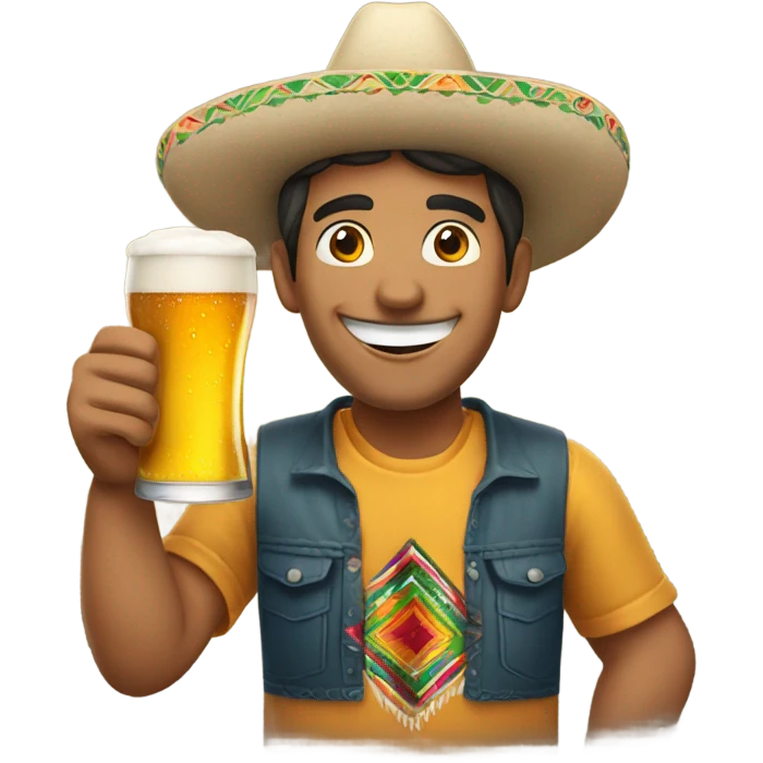 Mexican with a beer emoji