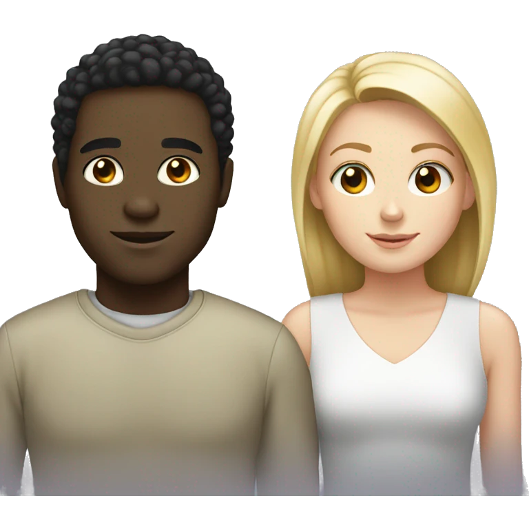 Black guy and white girl emoji