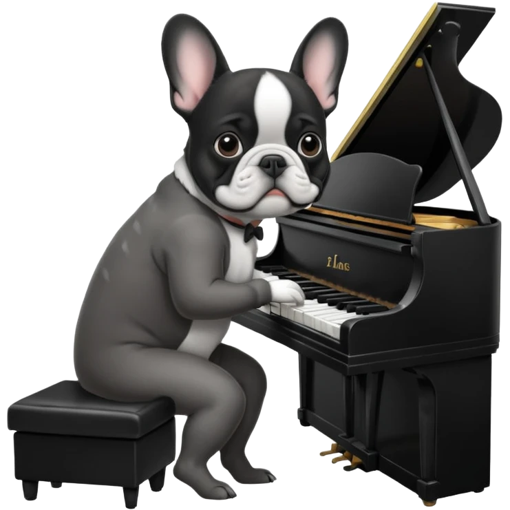 Frenchie playing the piano  emoji