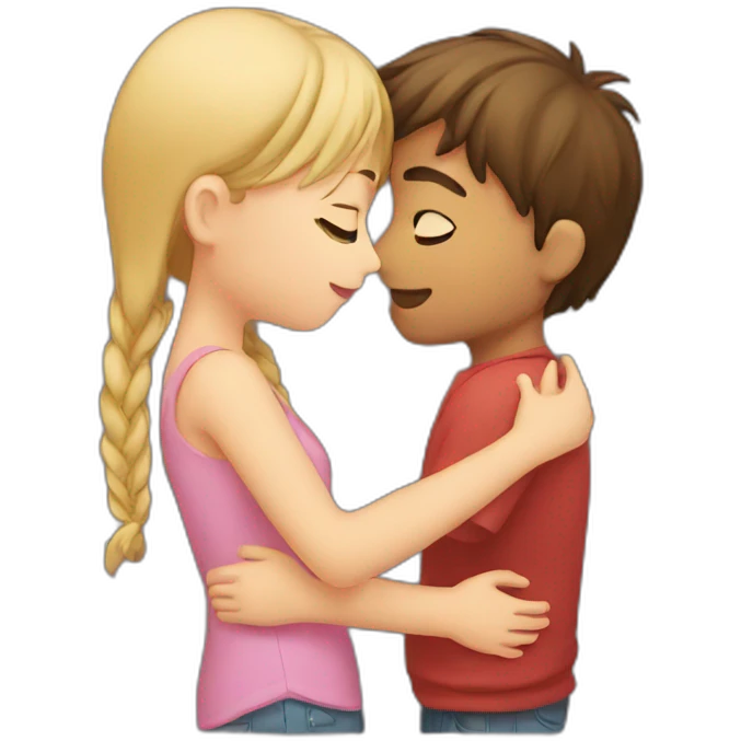 Boy kissing girl  emoji