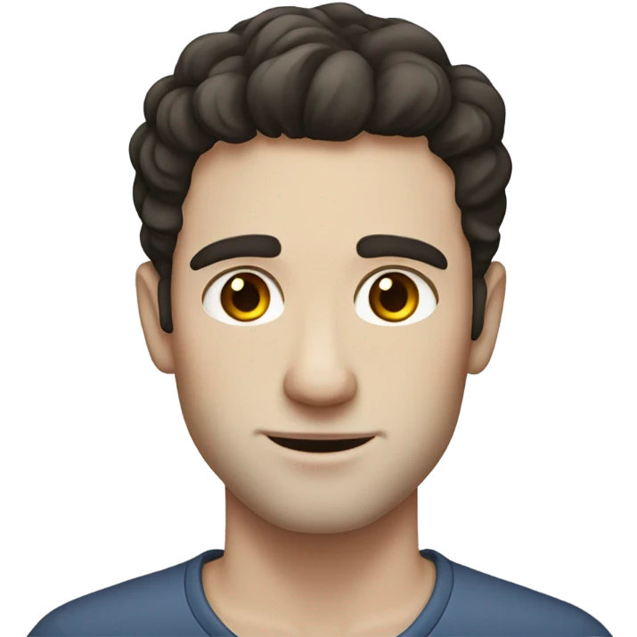 Man with dark hair, pale skin, and freckles emoji