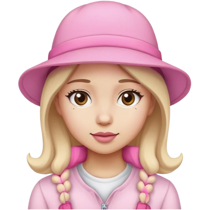 Girl with pink hat  emoji