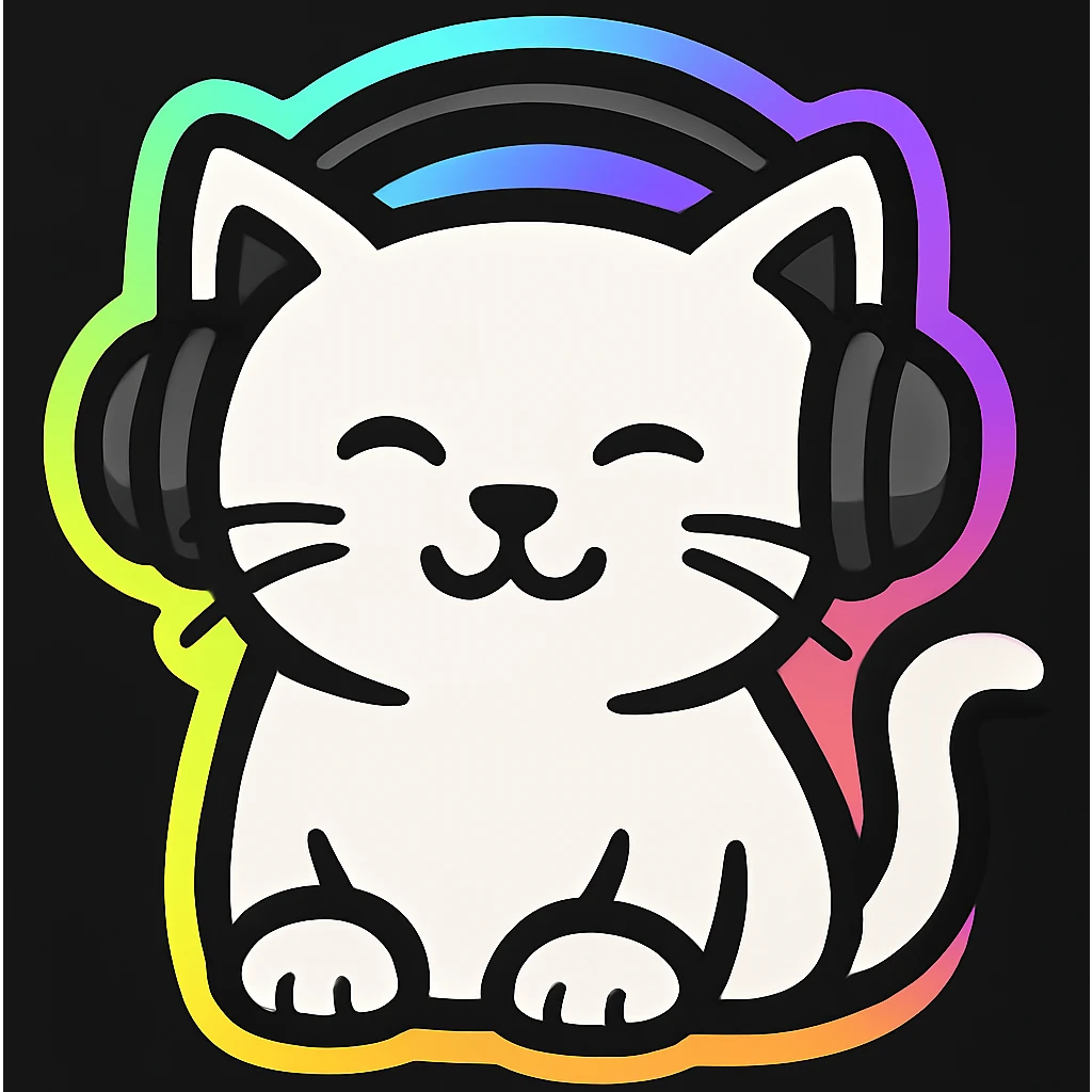cat with headphone
 emoji