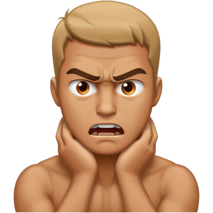 man angry hands in neck emoji