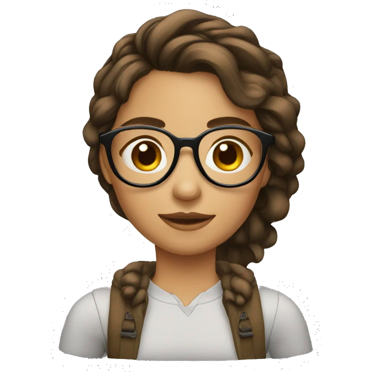 fille brunes avec des lunettes qui vapote emoji