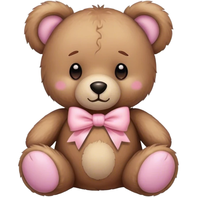 teddy bear with pastel pink bow emoji