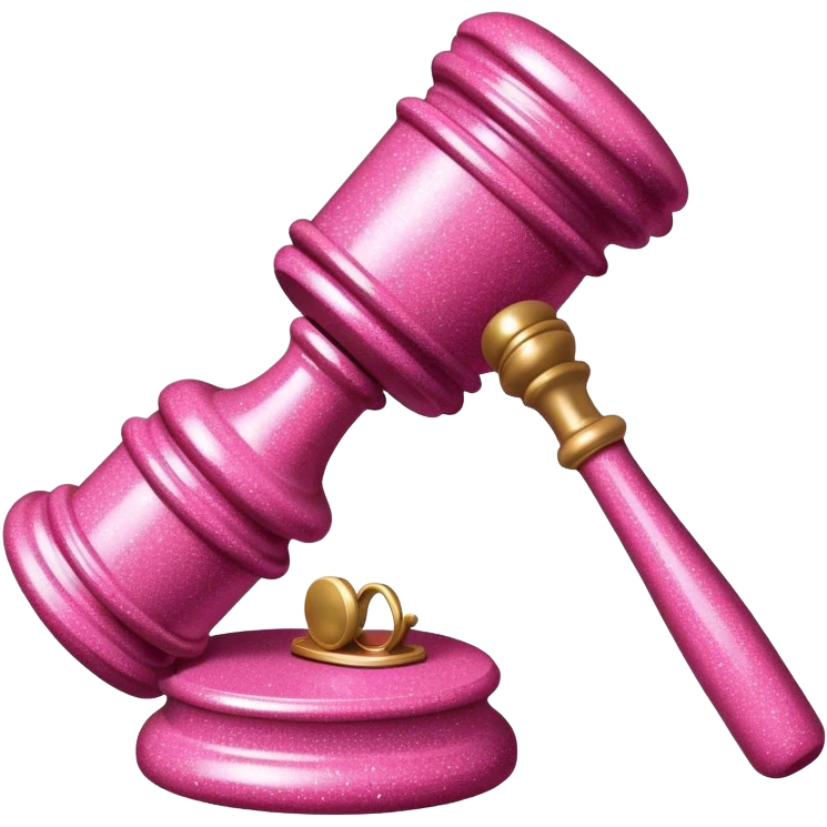 pink glitter gavel emoji