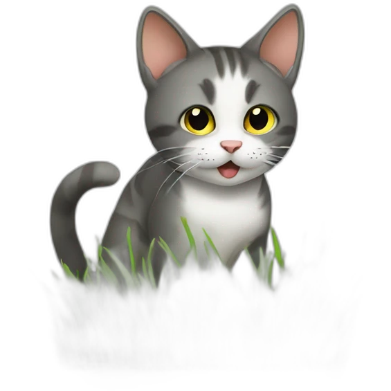 cat eating grass emoji
