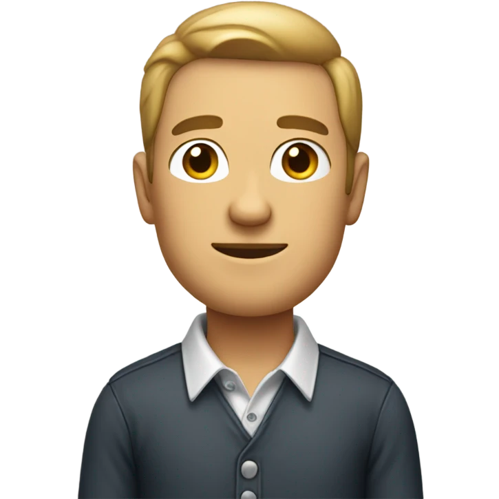 male in collared shirt emoji