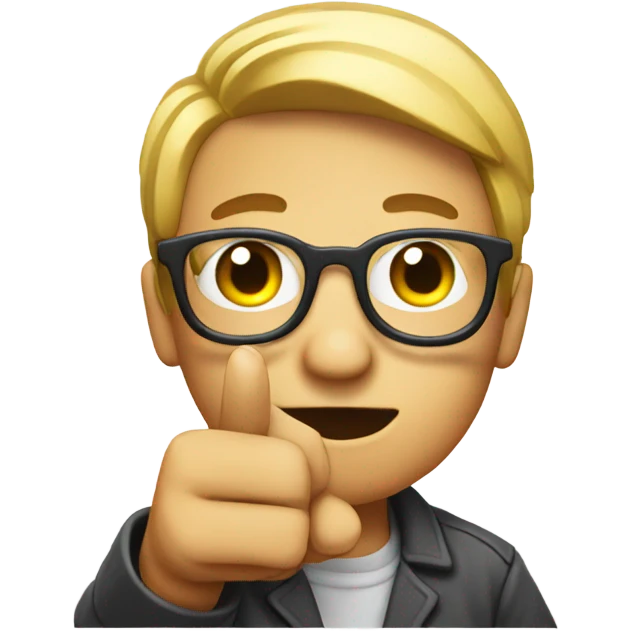 Nerd emoji holding a finger emoji