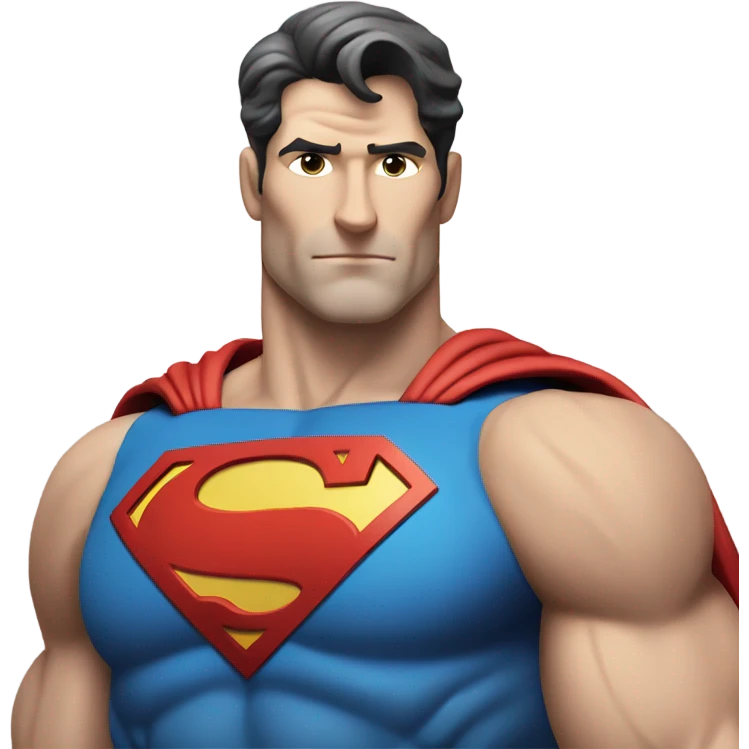 realistic superman with abs white man emoji