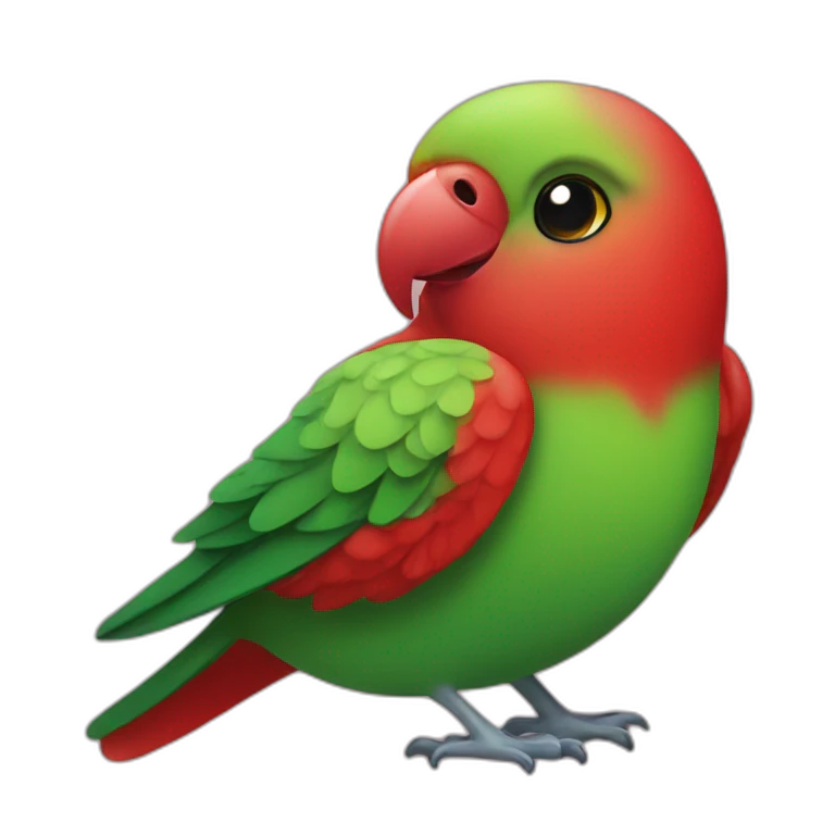 Red and Green Love bird emoji