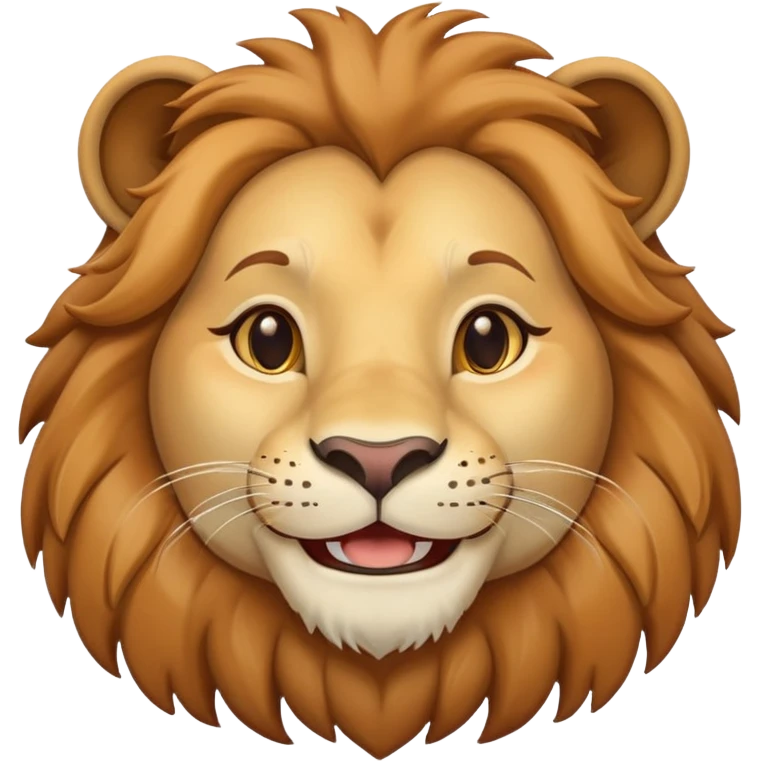 neutral headshot of a friendly anthropomorphised female lion emoji