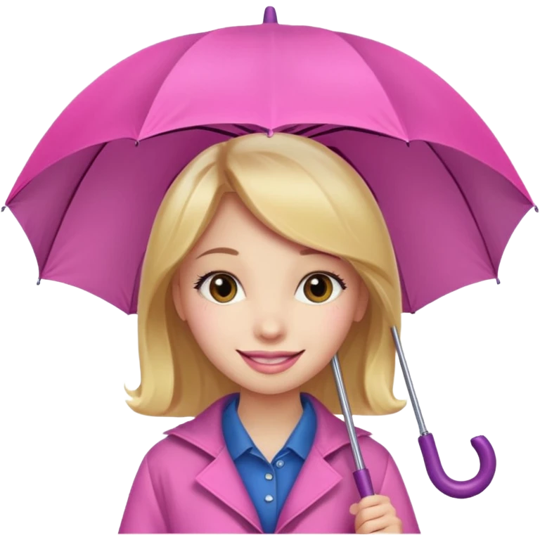 Girl with pink umbrella emoji