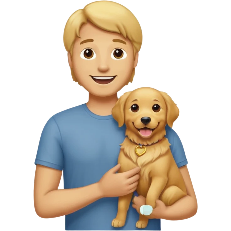Man holding a dog emoji