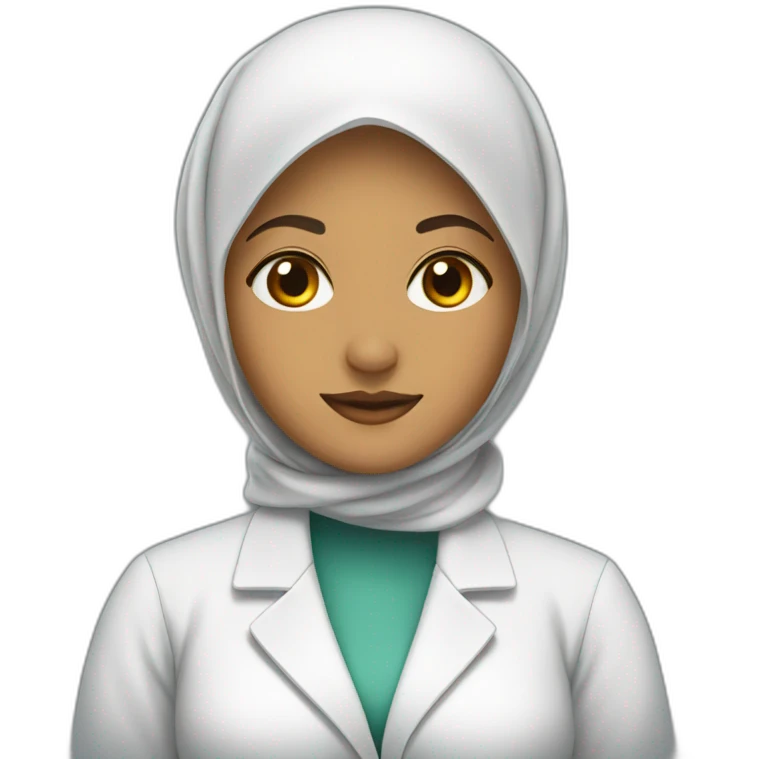 Hijab wearing Woman with lab coat on  emoji