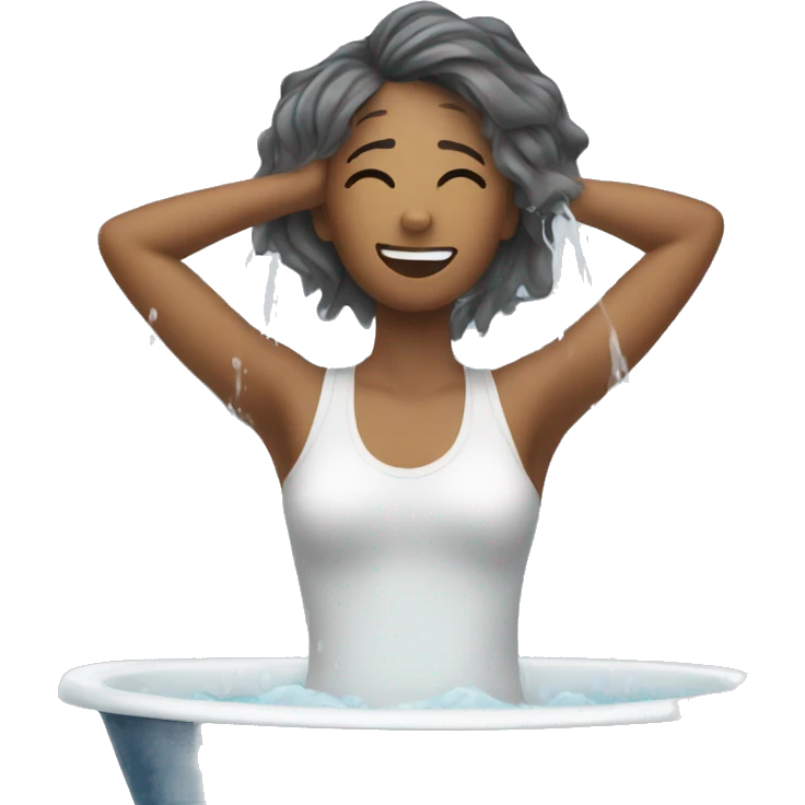woman washing her hair emoji