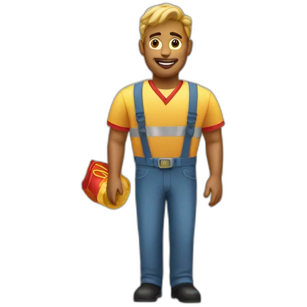 Men work in mcdonalds  emoji