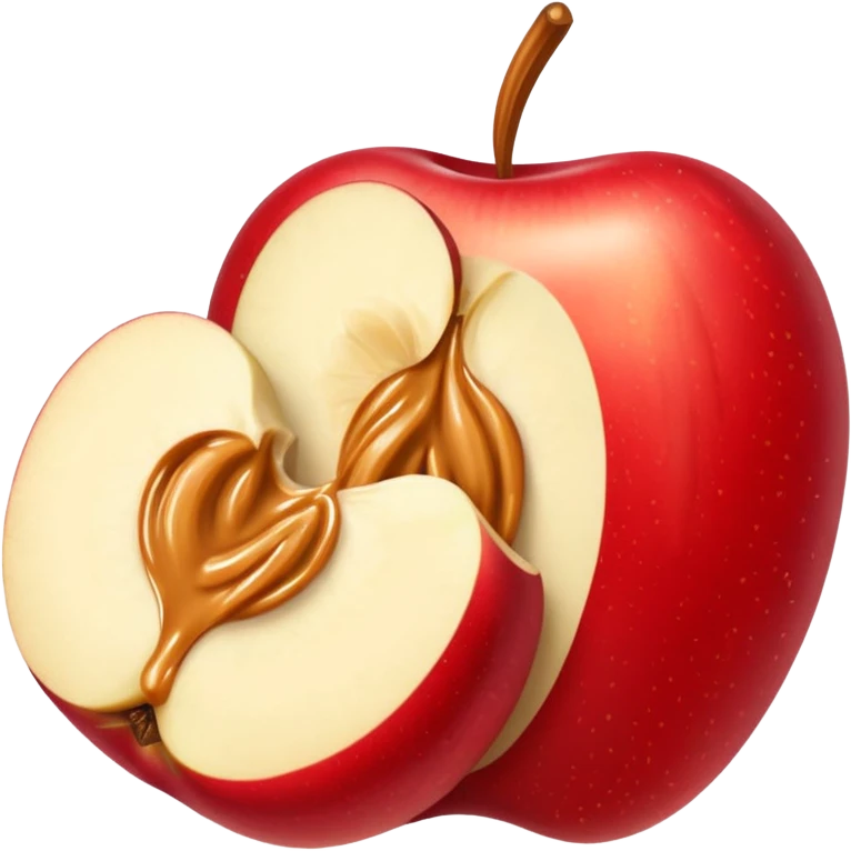 sliced apple with peanutbutter emoji