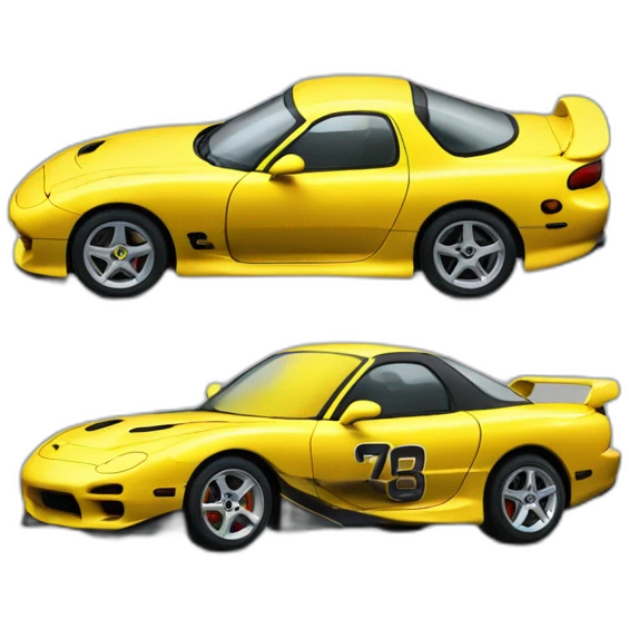 yellow rx-7 fd3s car emoji