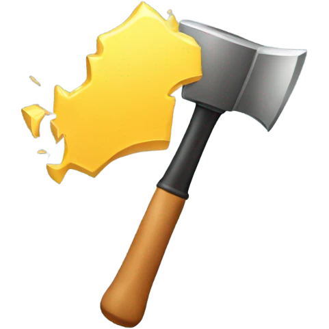 Computer with a hammer smashing the screen emoji