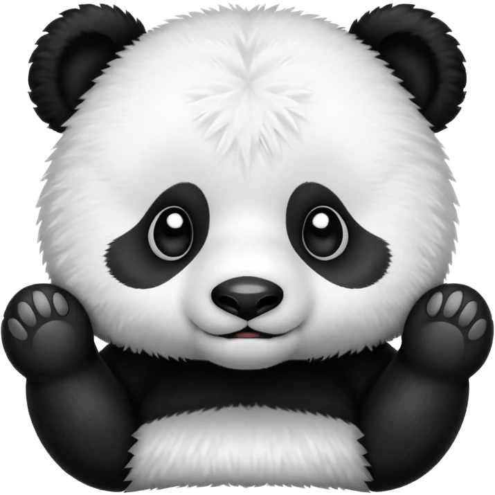 A cute panda emoji splitting in half emoji